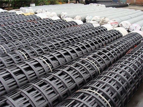 Steel plastic geogrid